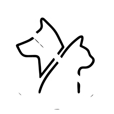 no pet sign, red circle with diagonal line over a dog and cat silhouette, minimal style, no text sticker