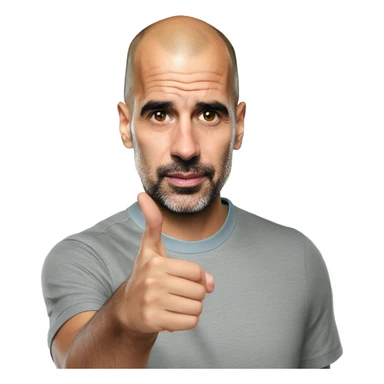Pep Guardiola qui fait un cœur en avec ses mains sticker