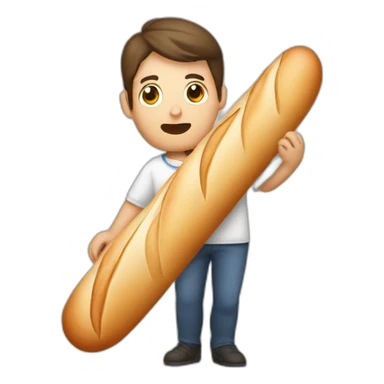 a french person holding a baguette, confused sticker