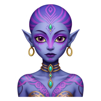lady alien with tattoo sticker