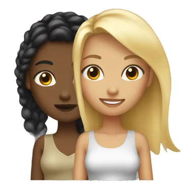 Black and blonde girl besties sticker