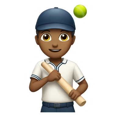 a boy playing cricket  sticker