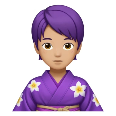 não binário japones kimono roxo sticker