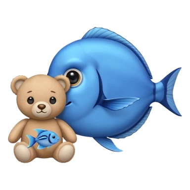 baby blue tang fish next to a teddy bear sticker