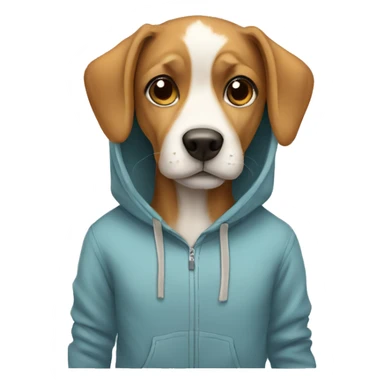 Dog wearing the hoodie sticker