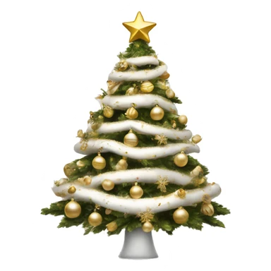 vallina Christmas tree with white and gold decorations sticker
