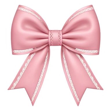 coquette style pink bow, soft and romantic, pastel pink, lace details, emoji size, no text sticker