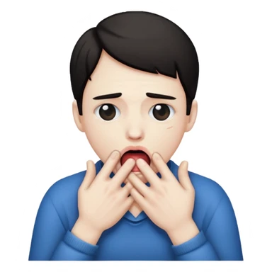 regular emoji using hands to choke themself and tongue sticking out  sticker