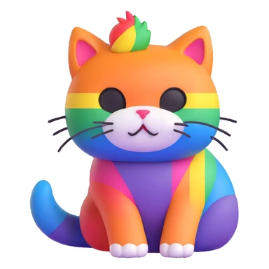 cat with pride flag colors sticker