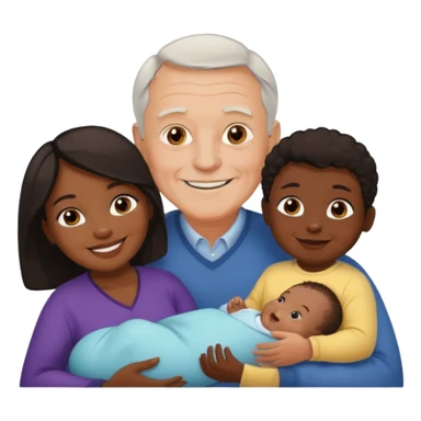 Old white man younger black women and baby sticker