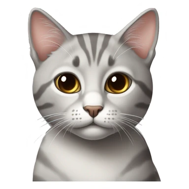Gato con pelo gris claro y ojos marrones  sticker