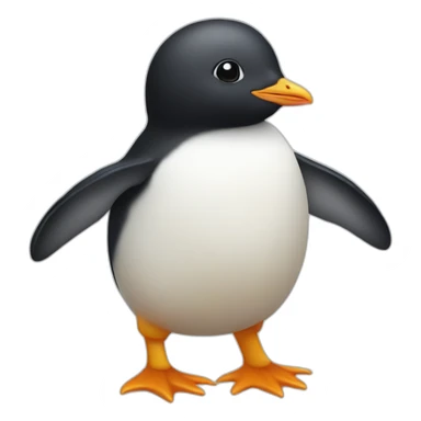 round body baby chick penguin sticker