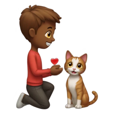 cat getting proposed to sticker