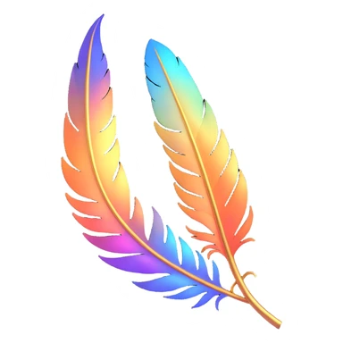 an iridescent phoenix feather, encircled by shimmering sparks, ethereal fantasy sticker