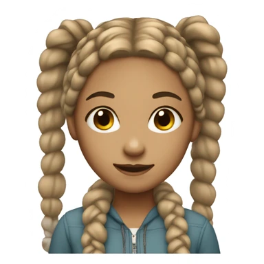 Light skin teenage girl with braids  sticker