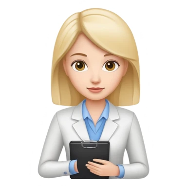 female HR manager holding clipboard sticker