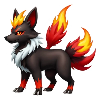 Shiny Gothic Exotic Punk’ish Cool Colorful Epic Futuristic Houndoom-Arcanine-Zorua-Torracat-Pokémon-Fakémon-hybrid-creature sticker