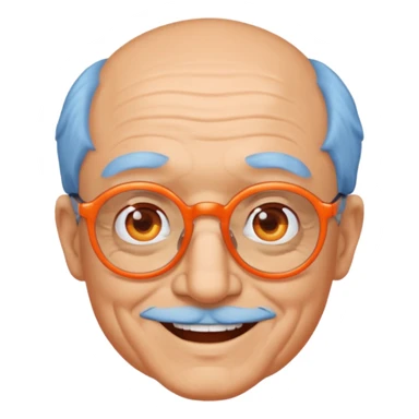 blue skinned orange glassed grandpa sticker
