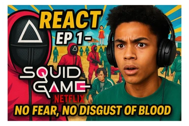 Ep 1 react a squid game de netflix defi ne pas avoir peur et pas être dégouté du sang  sticker