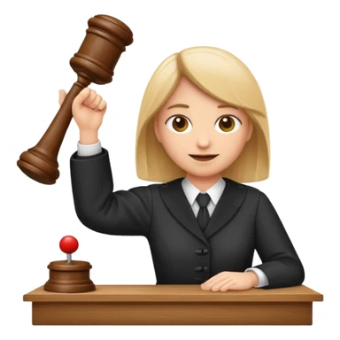 draw an emoji of a judge banging a gavel on the table  sticker