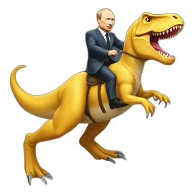 Putin ride a trex sticker