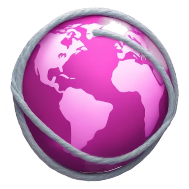  pink round earth  wrapped in a fiber optic cable  sticker