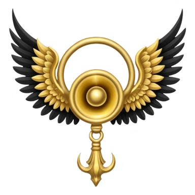 holy emblem with black wings with horn sticker