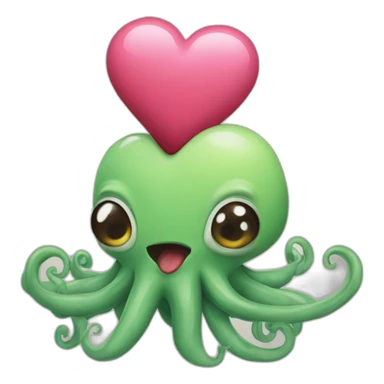 Cute crazy kraken making hearts  sticker