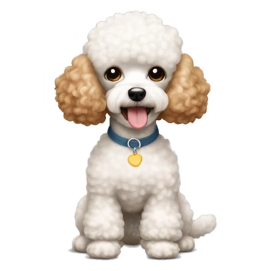 white and tan toy poodle  sticker