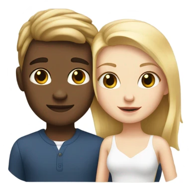 White girl and white boy in love sticker