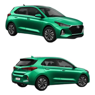 Voiture modèle i20 facelift 2024 hyundai couleur vert foncé sticker