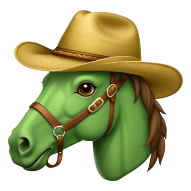 Caballo con cara de rana y sombrero vaquero  sticker