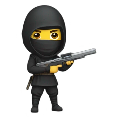 ninja qui tire au pistolet sticker