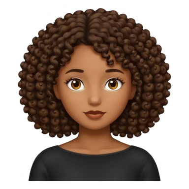 Menina de cabelo cacheado preto e abaixo do ombro  sticker