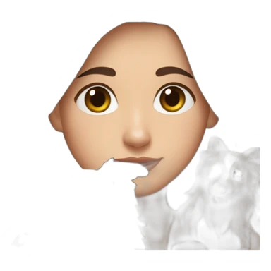 black border collie and woman with long brown hair sticker