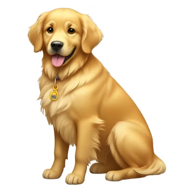 A golden retriever in a wheelchair sticker
