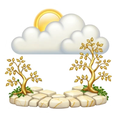 White and glittery gold with marble stones, vines, divine, heavenly, spiritual, pure, glowing, cute clouds, sunshine, sparkly, beautiful, elegant, luxurious, pretty, aesthetic scenery scene picture   sticker