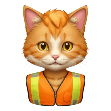 cat in hi-vis vest sticker