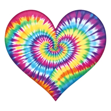 Tie dye heart sticker