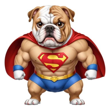 bulldog ingles superman sticker