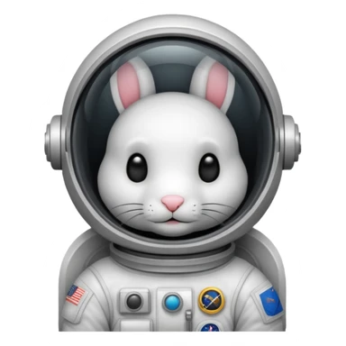 black rabbit astronaut sticker