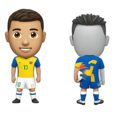 Ronaldo avec la coupe du monde sur messi sticker