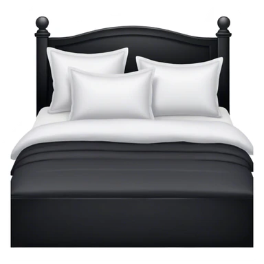 Pale black comforter and white pillows on bed sticker