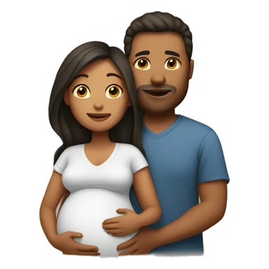 A pregnant woman with her husband  sticker