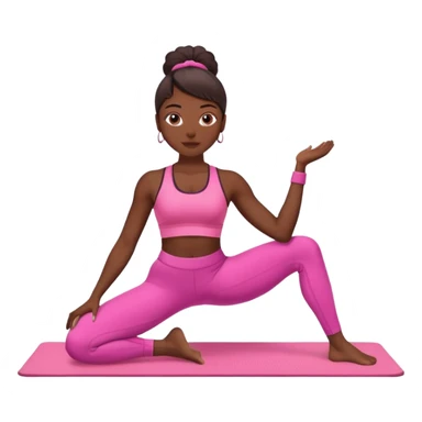 dark-skinned woman doing Pilates in pink sportswear sticker