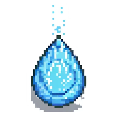 droplet splashing pixel art sticker