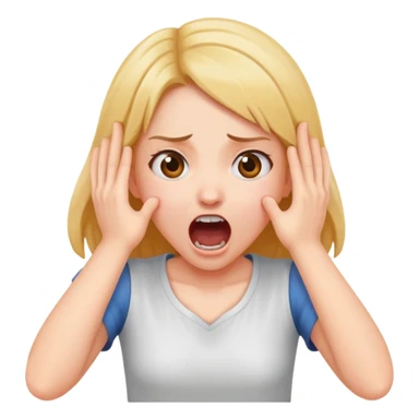 arms crossing holding neck screaming girl sticker