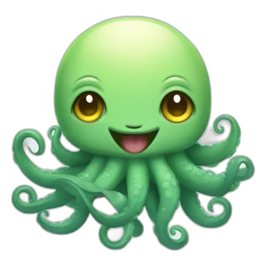 cute kraken cute face zen sticker