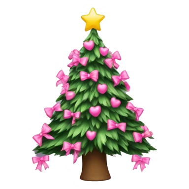 christmas tree with pink bows  sticker