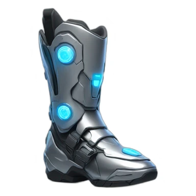 futuristic armored Omega Energy boots radiating omega energy sticker
